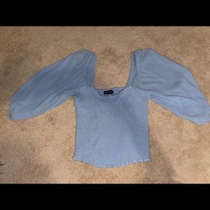 Baby Blue Peasant Sleeve Top